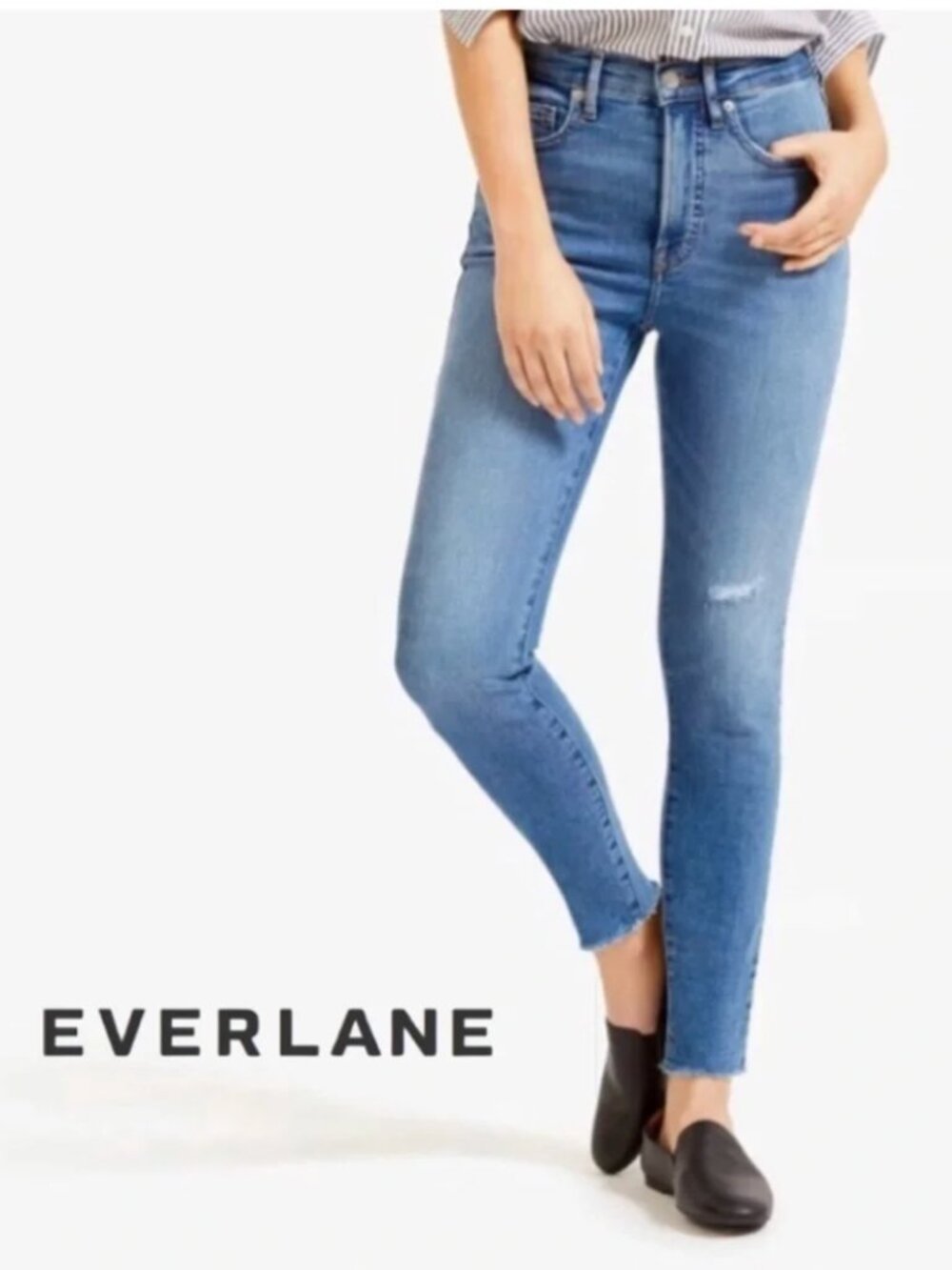 Everlane The High Waist Skinny Jean with Raw Hem | Size 29 Ankle